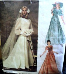 1155 BELINDA PIN TUCK TIED BRIDE DRESS LENGTHS,VEIL PATTERN 6,8